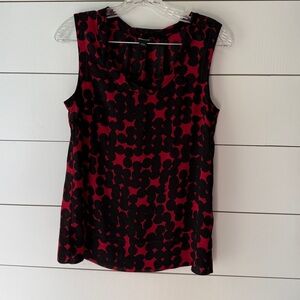 DKNY Black and Red Fitted Sleeveless  Top Sz S